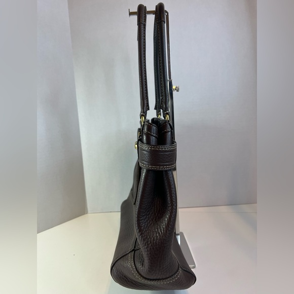 Coach Hampton Book Tote in Dark Brown Pebbled Leather - Picture 4 of 11